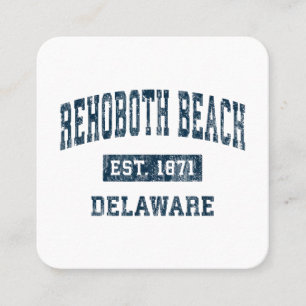Rehoboth Beach Delaware DE Vintage-Sportdesign N Quadratische Visitenkarte