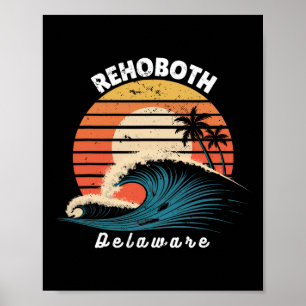 Rehoboth Beach Delaware Frauen Männer Surfboarding Poster