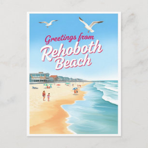 Rehoboth Beach, Delaware Küsten-Vintage Postkarte