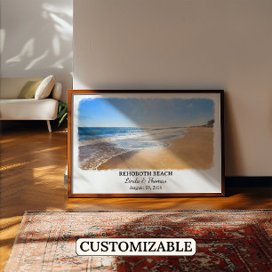 Rehoboth Beach Delaware Poster, Aquarell, Maßgesch Poster