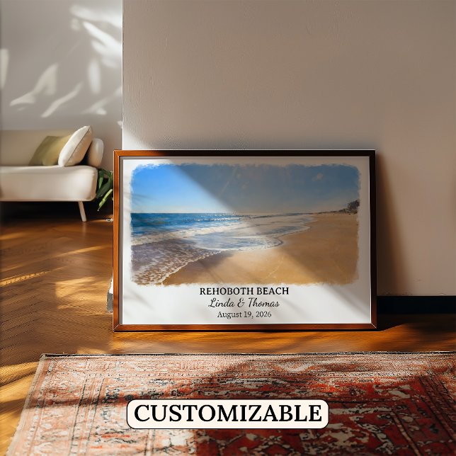 Rehoboth Beach Delaware Poster, Aquarell, Maßgesch Poster (Von Creator hochgeladen)