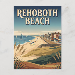Rehoboth Beach Delaware Strandpromenade Vintage Po Postkarte