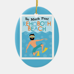 Rehoboth Strand-Spaß-Hipster-Reise Keramik Ornament