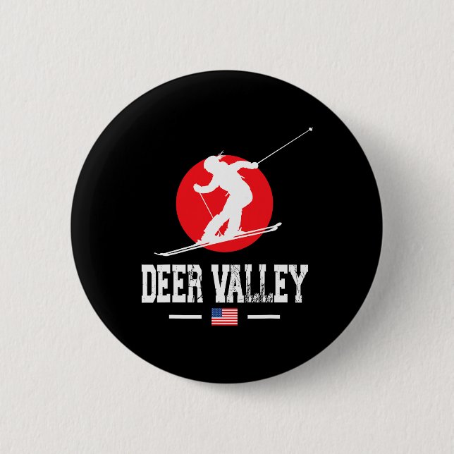 Rehtal Usa Ski Resort Rocky Mountains Amerika Button (Vorderseite)