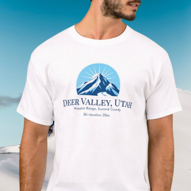 Rehtal Utah Wasatch Skigebiet Ausstattung T-Shirt (Von Creator hochgeladen)