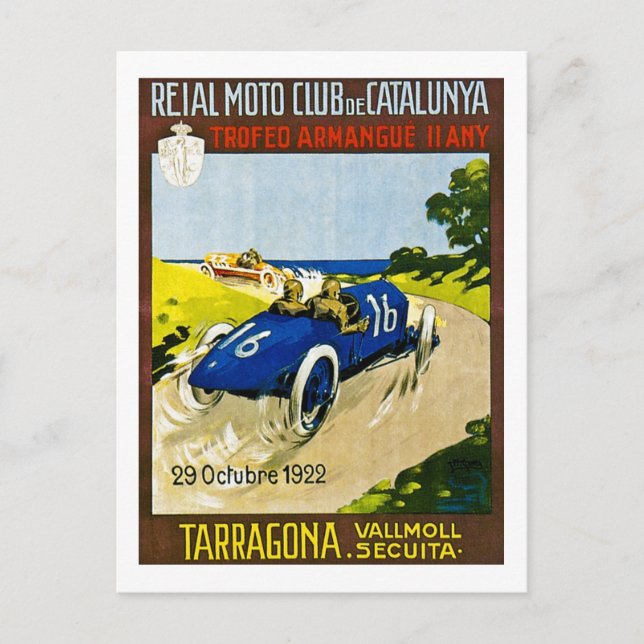 Reial Moto Club Catalunya Retro Postkarte (Vorderseite)