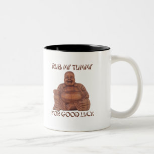REIBEN Sie MEINEN BAUCH FÜR VIEL GLÜCK T - Shirt Zweifarbige Tasse