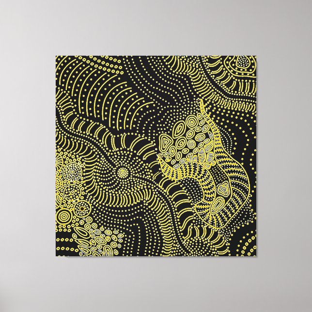 Reibung über gepunktete Linie - Aborigine-Grafik Leinwanddruck (Vorderseite)