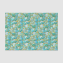 Reich Aquateal Gold Wasserfarben Mosaik Meer Glas