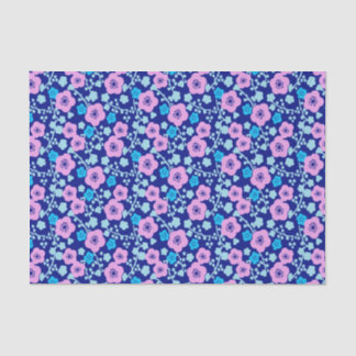 Reich blaues und rosa Blumenmuster Japanischer Pfl Seidenpapier