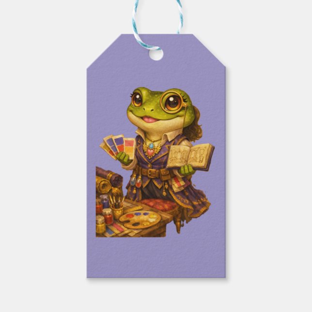Reich Designer Frosch Charakter Geschenkanhänger (Vorderseite)