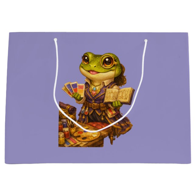 Reich Designer Frosch Charakter Große Geschenktüte (Vorderseite)