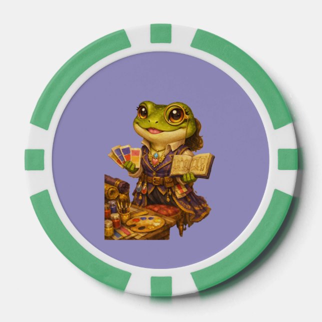 Reich Designer Frosch Charakter Pokerchips (Vorderseite)