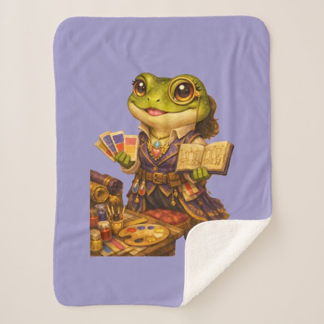 Reich Designer Frosch Charakter Sherpadecke (Vorderseite)