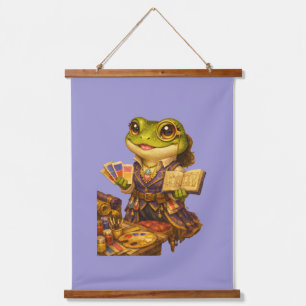 Reich Designer Frosch Charakter Wandteppich Mit Holzrahmen
