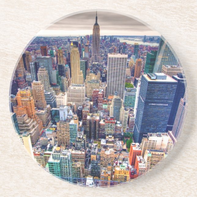 Reich-Staats-Gebäude und Midtown Manhattan Getränkeuntersetzer (Vorne)