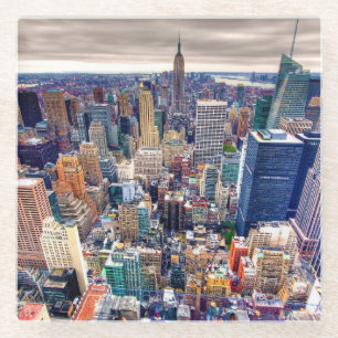 Reich-Staats-Gebäude und Midtown Manhattan Glasuntersetzer