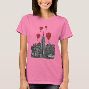 Reich-Staats-Gebäude und Rot - Heißluft-Ballone T-Shirt
