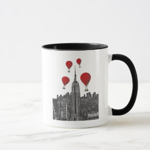 Reich-Staats-Gebäude und Rot - Heißluft-Ballone Tasse
