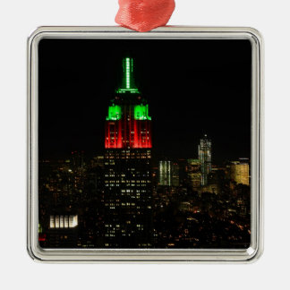 Reich-Staats-Gebäude-Weihnachtsfarben nachts 01 Silbernes Ornament