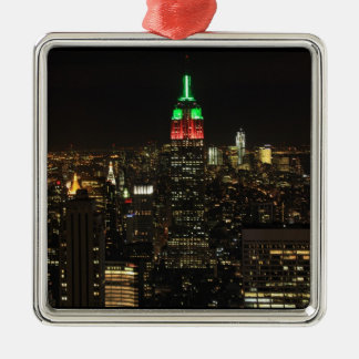 Reich-Staats-Gebäude-Weihnachtsfarben nachts 01 Silbernes Ornament