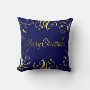 Reich Ultra elegant und luxuriös XMAS gold & blau Kissen