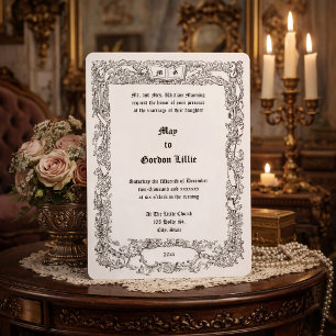 Reich verzierte Blumen- und Blattbanner-Hochzeit i Einladung