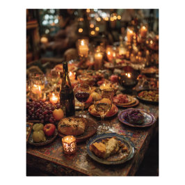 Reich verzierter roter Weiness-Tisch Fotodruck