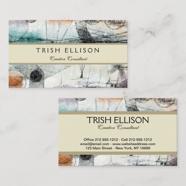 Reich von Air Paul Klee Abstrakter Expressionist Visitenkarte (Vorne/Hinten)