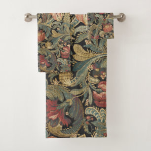 Reiche Blumenbänder Brocade Antique Classic Badhandtuch Set