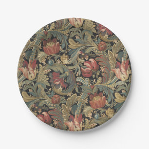 Reiche Blumenbänder Brocade Antique Classic Pappteller