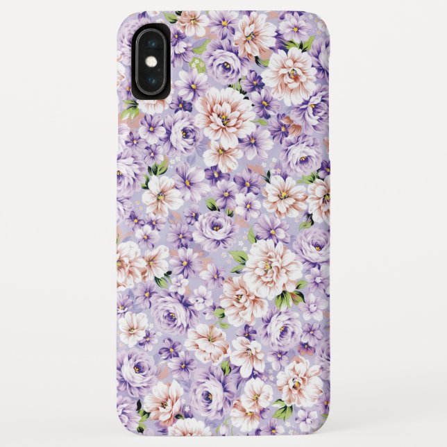 Reiche Blumenmuster mit lila und rosa Blume Case-Mate iPhone Hülle (Rückseite)