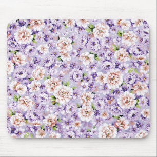 Reiche Blumenmuster mit lila und rosa Blume Mousepad