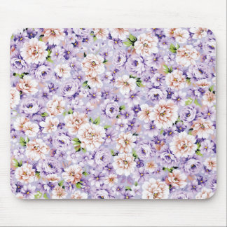 Reiche Blumenmuster mit lila und rosa Blume Mousepad