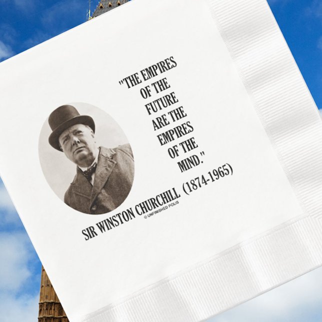Reiche der Zukunft sind Empires Mind Churchill Serviette (Look to the future and inspire yourself at your next event with this Winston Churchill quote napkin)