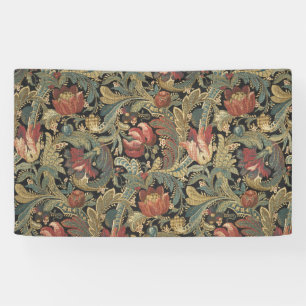Reiche florale Tapetenbrokat-Antik-Victorian Banner