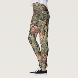 Reiche florale Tapetenbrokat-Antik-Victorian Leggings