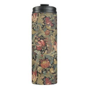 Reiche florale Tapetenbrokat-Antik-Victorian Thermosbecher