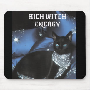 Reiche Hexenenergie Schwarze Katze Mystischer Maus Mousepad