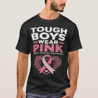 Reiche Jungen rosa Ribbon Brustkrebs Bewusstsein T-Shirt