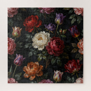 Reiche, launische Pfingstrosen-Tulpen-Blumenanordn Puzzle