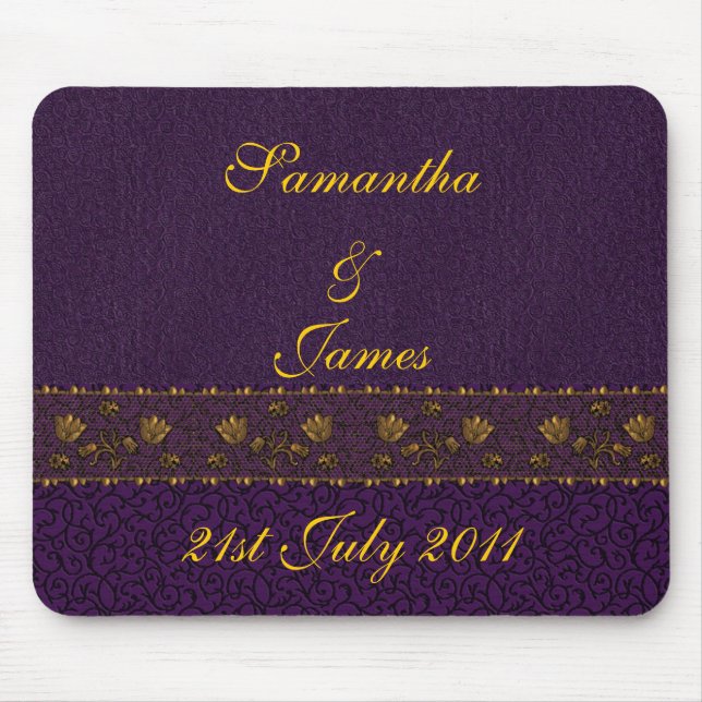 Reiche lila Hochzeit Mousepad (Vorne)