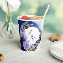 Reiche Lila und blaue Peony Extravagant Paper Cup
