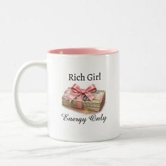 Reiche Mädchen Energie Manifestations-Becher & Tas Zweifarbige Tasse