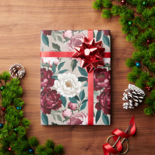 Reiche Pfingstrosen & Blätter in zeitgenössischer Geschenkpapier