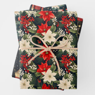 Reiche Reds & Creme Hübsche Weihnachtskoordinaten  Geschenkpapier Set