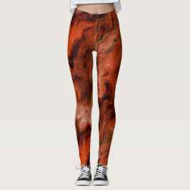 Reiche Reds und Orangen erzeugen Marmoreffekte Leggings