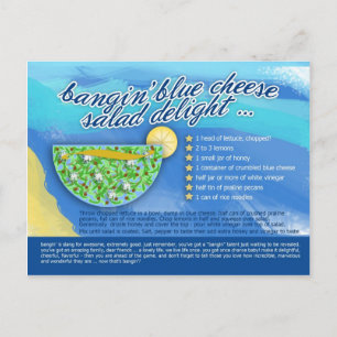 Reiche Rezepte - BANGIN' BLAUE KÄSE SALAT Postkarte