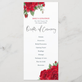 Reiche Rote Rosen Stilvolle SkriptWedding Programm