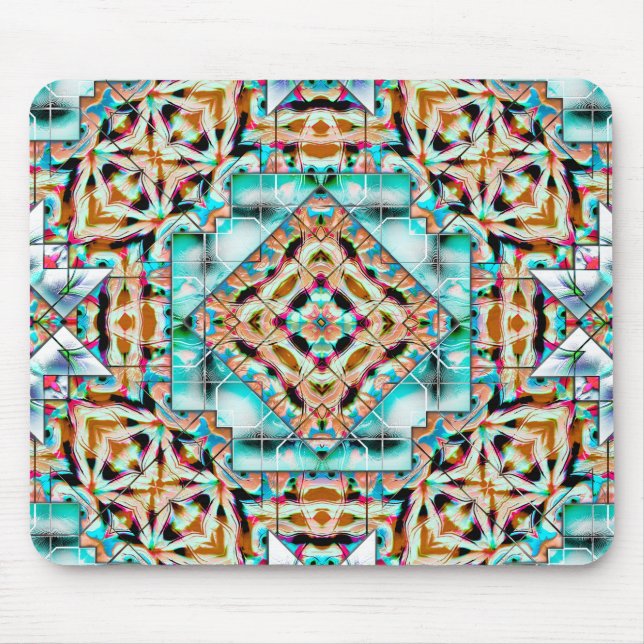 Reiche Textur mit silbernen Tellern, Kaleidoskop Mousepad (Vorne)